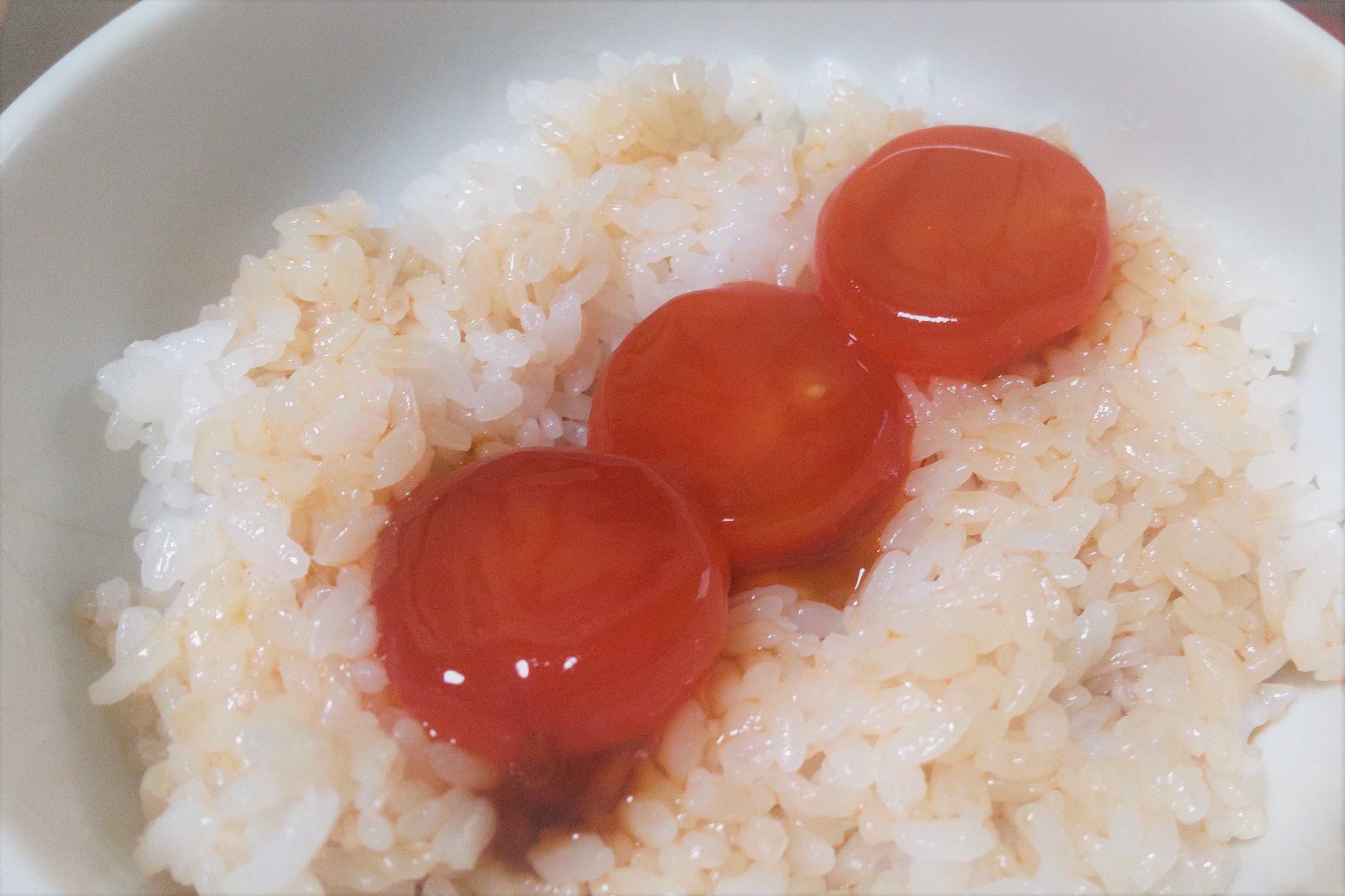 ブランドタマゴの卵黄麵つゆ漬け