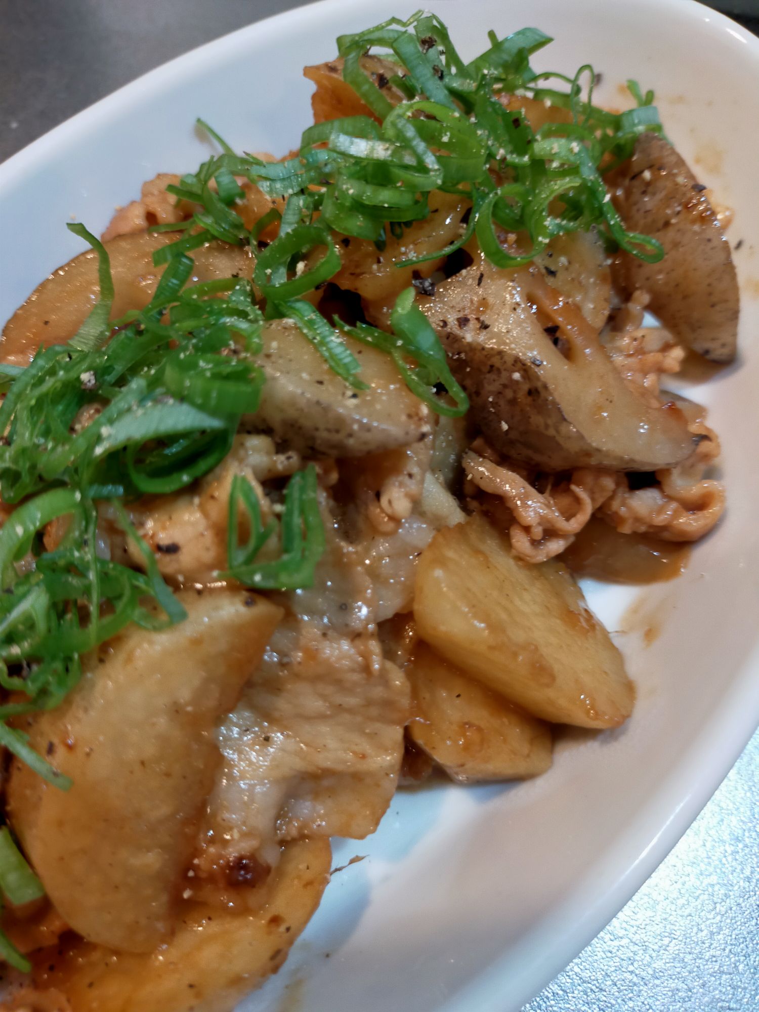 しみウマ！大和芋、豚レンコンのバター醤油