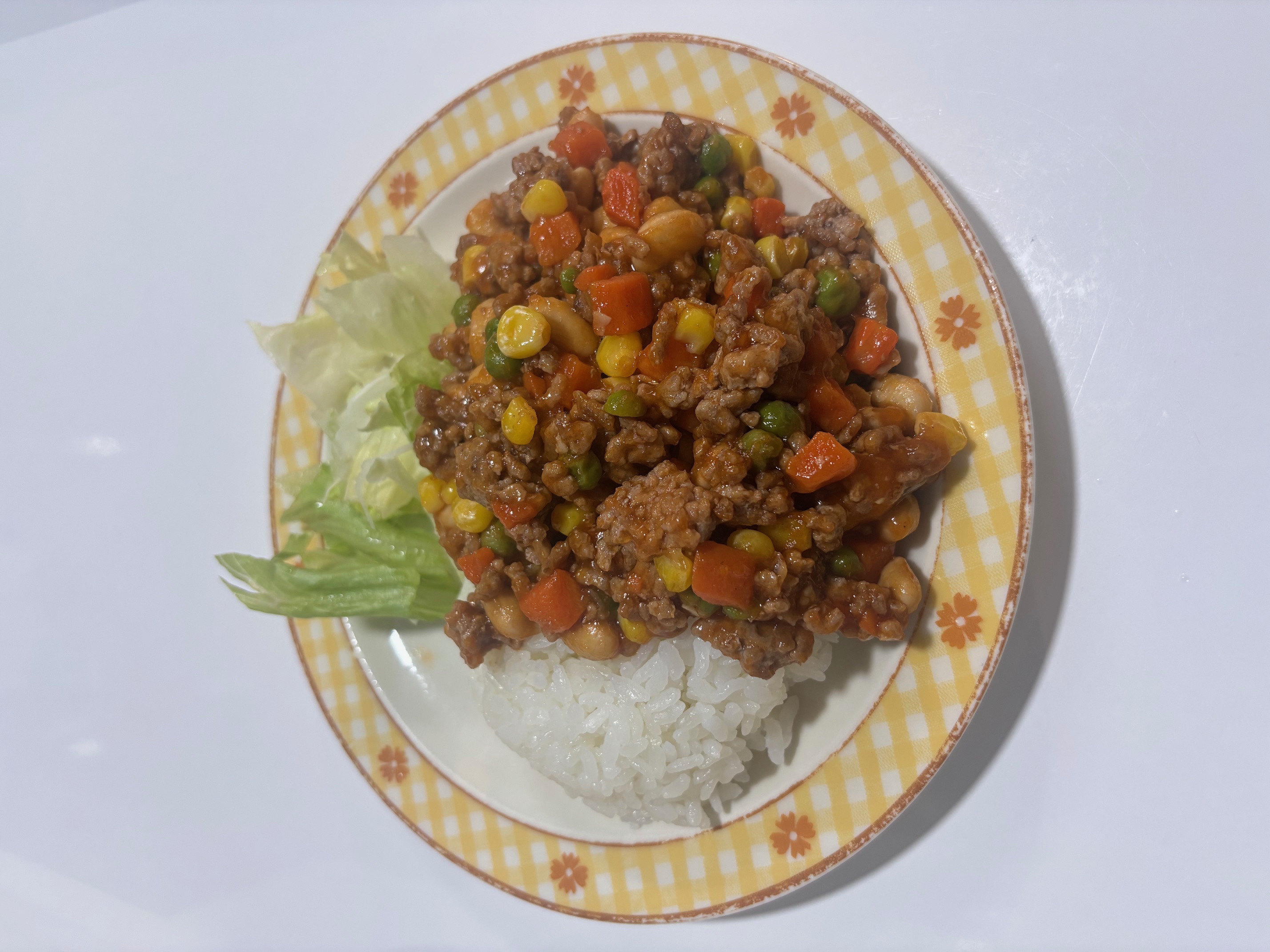 ポークベジタブルビーンズ on 多古米