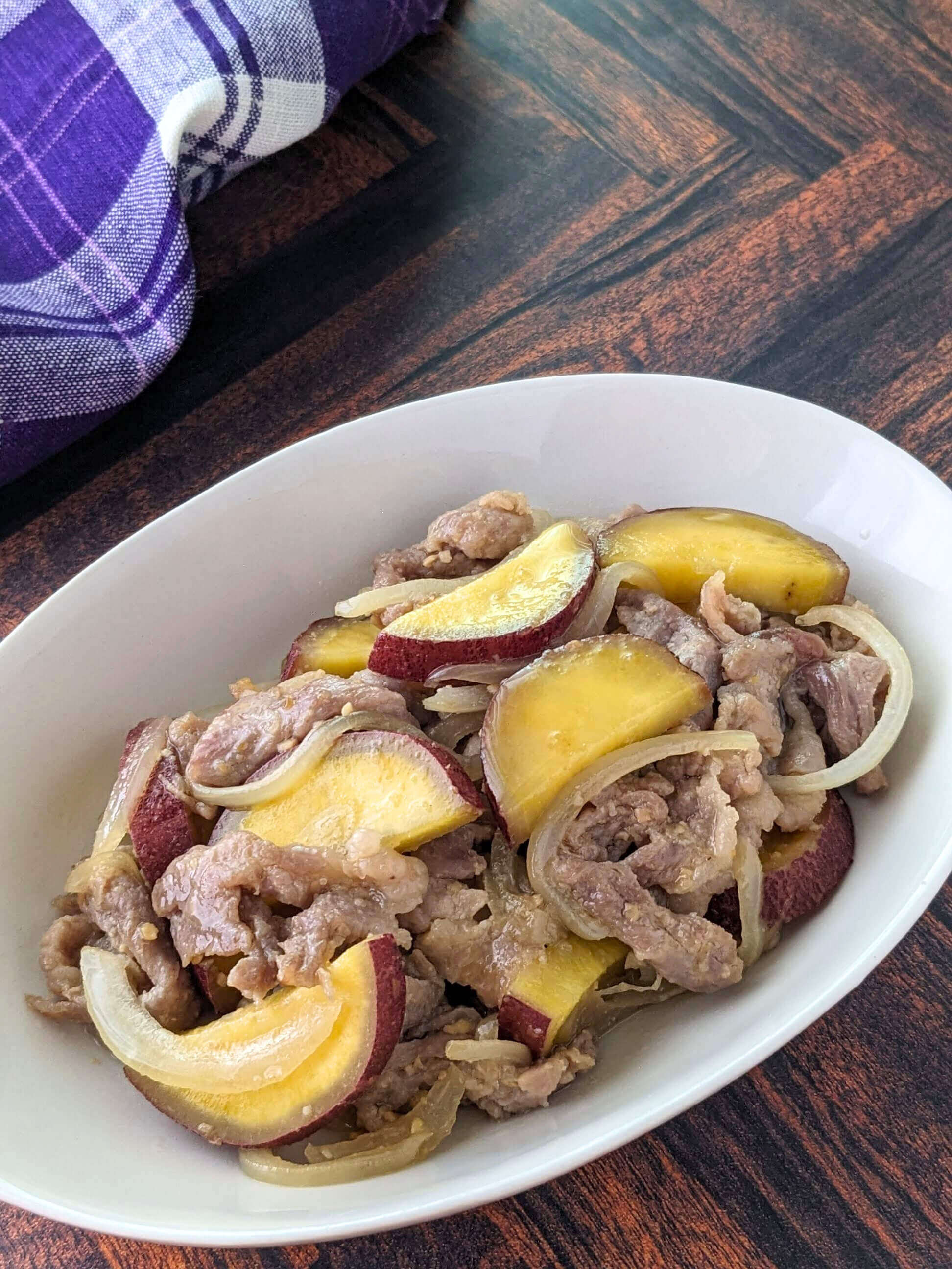 豚肉とさつまいものはちみつ味噌炒め