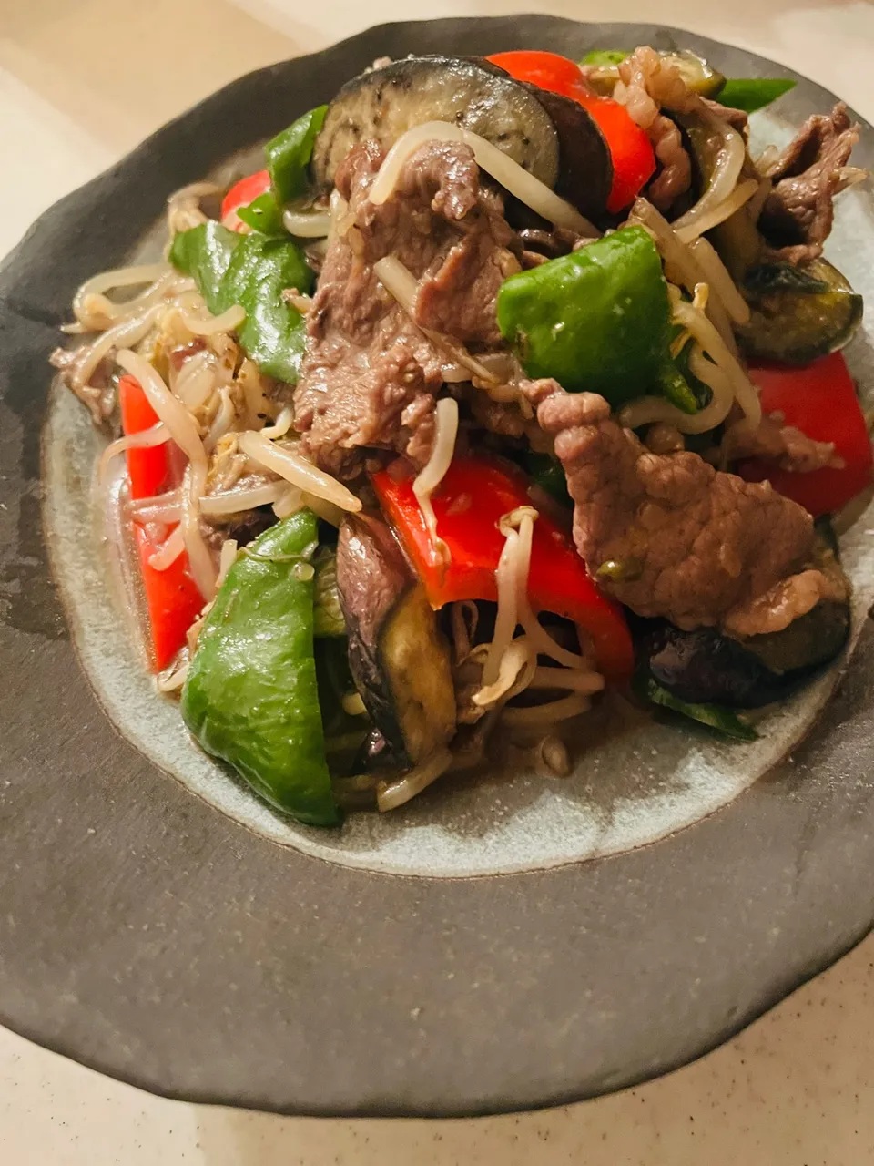 牛肉の麹オイスター炒め