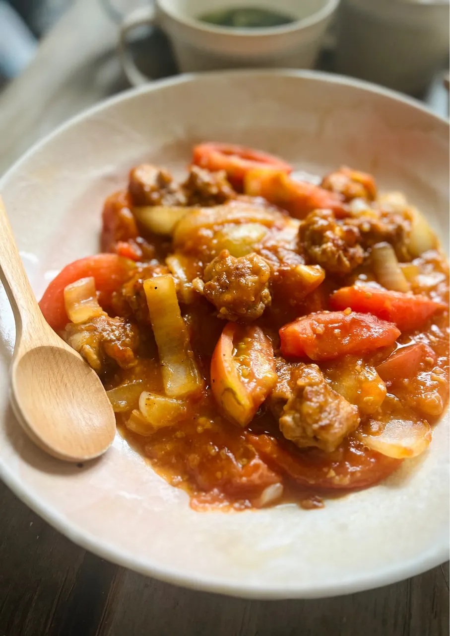 絶品‼豚こまとトマトの発酵酢豚