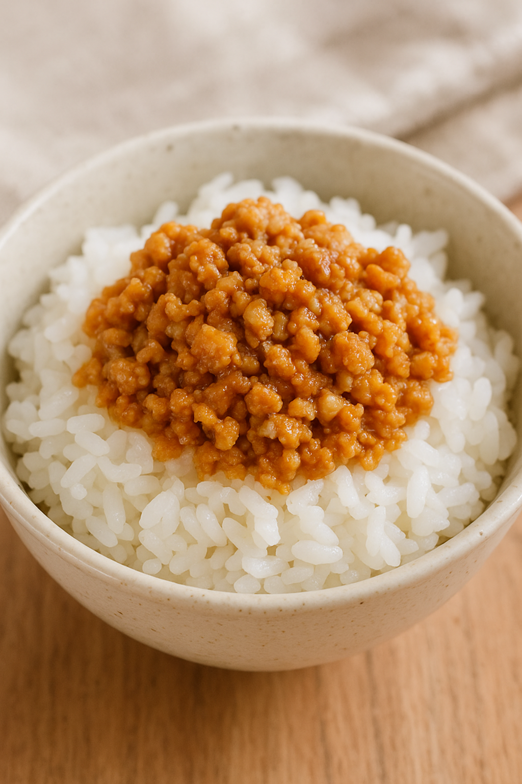 多古米が進む甘辛鶏そぼろ