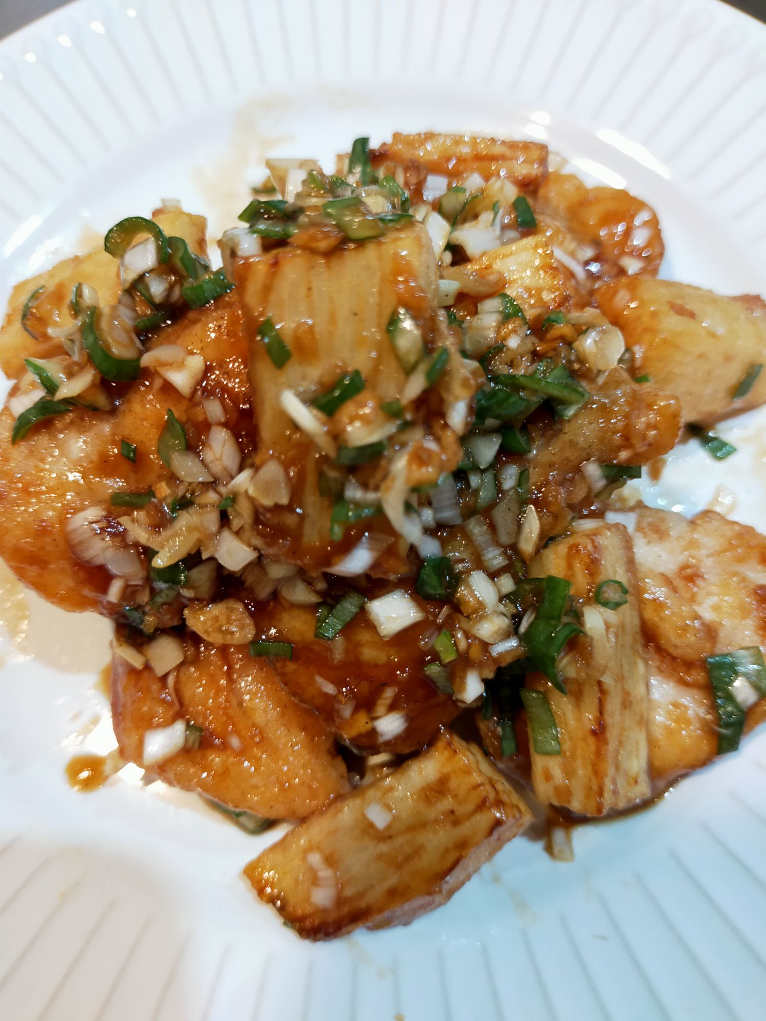 やまと芋とチキン竜田の特製ダレ