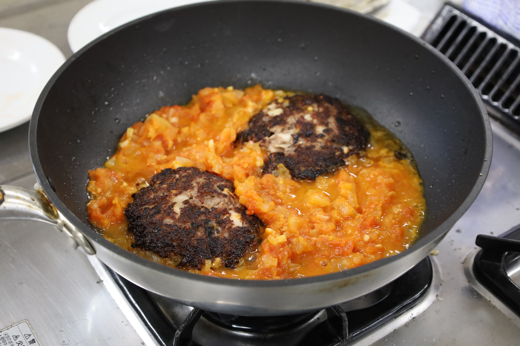 トマト煮ハンバーグ