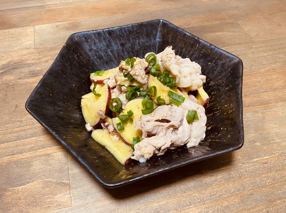 さつまいもと豚肉のほくほく蒸し